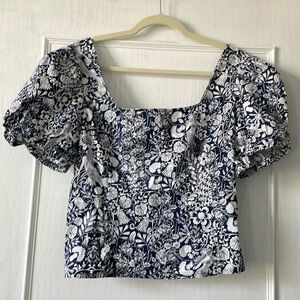 J. Crew Puff Sleeve Crop Top